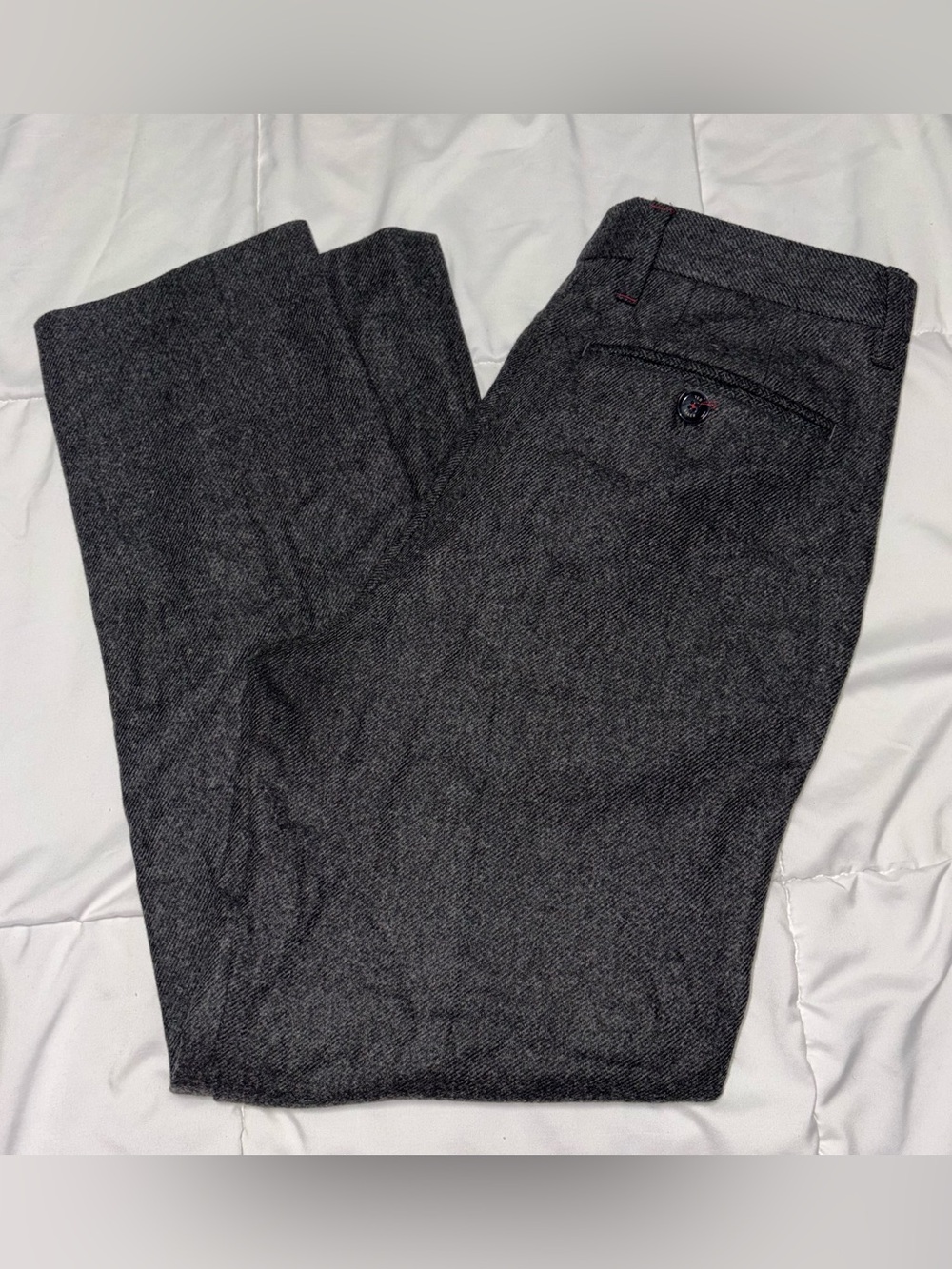 Ted Baker London Dress Slacks Size 34R Herringbone Charcoal Gray